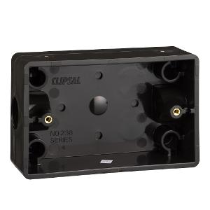 ENCL MOUNTING BOX 2X20MM ENTRIES BLACK