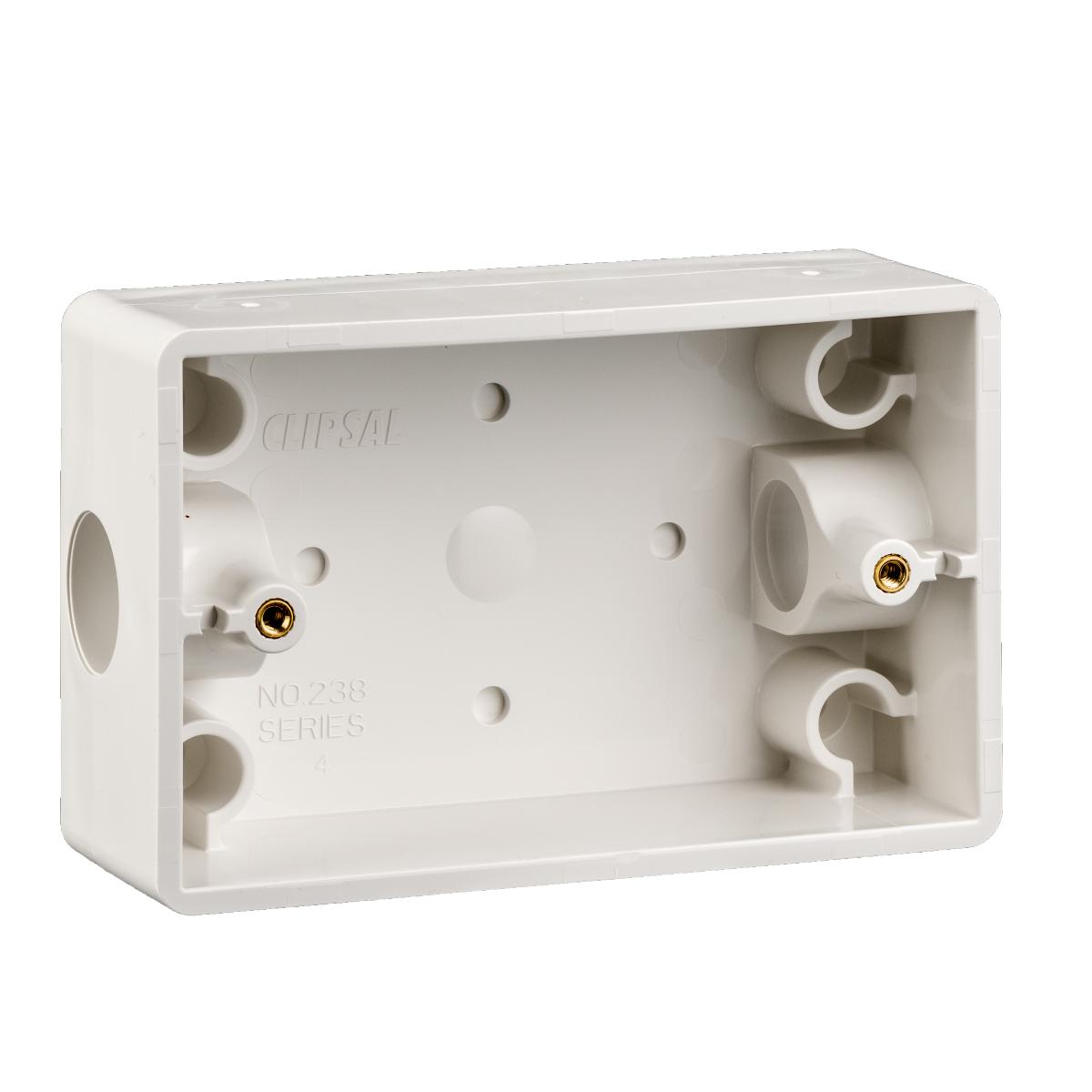 ENCL MOUNTING BOX 2X20MM ENTRIES WHITE