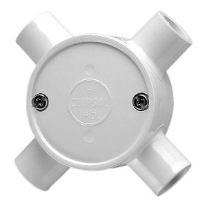 JUNCTION BOX ROUND SHALLOW PVC 16MM 4WAY JUNCTION BOX ROUND SHALLOW PVC 16MM 4WAY