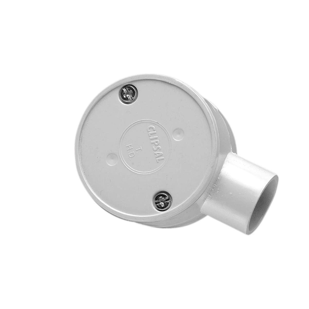 JUNCTION BOX ROUND SHALLOW PVC 20MM 1WAY