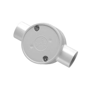 JUNCTION BOX ROUND SHALLOW PVC 20MM 2WAY