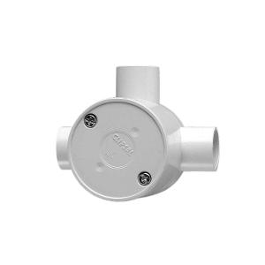 JUNCTION BOX ROUND DEEP PVC 20MM 3WAY