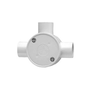JUNCTION BOX ROUND SHALLOW PVC 20MM 3WAY