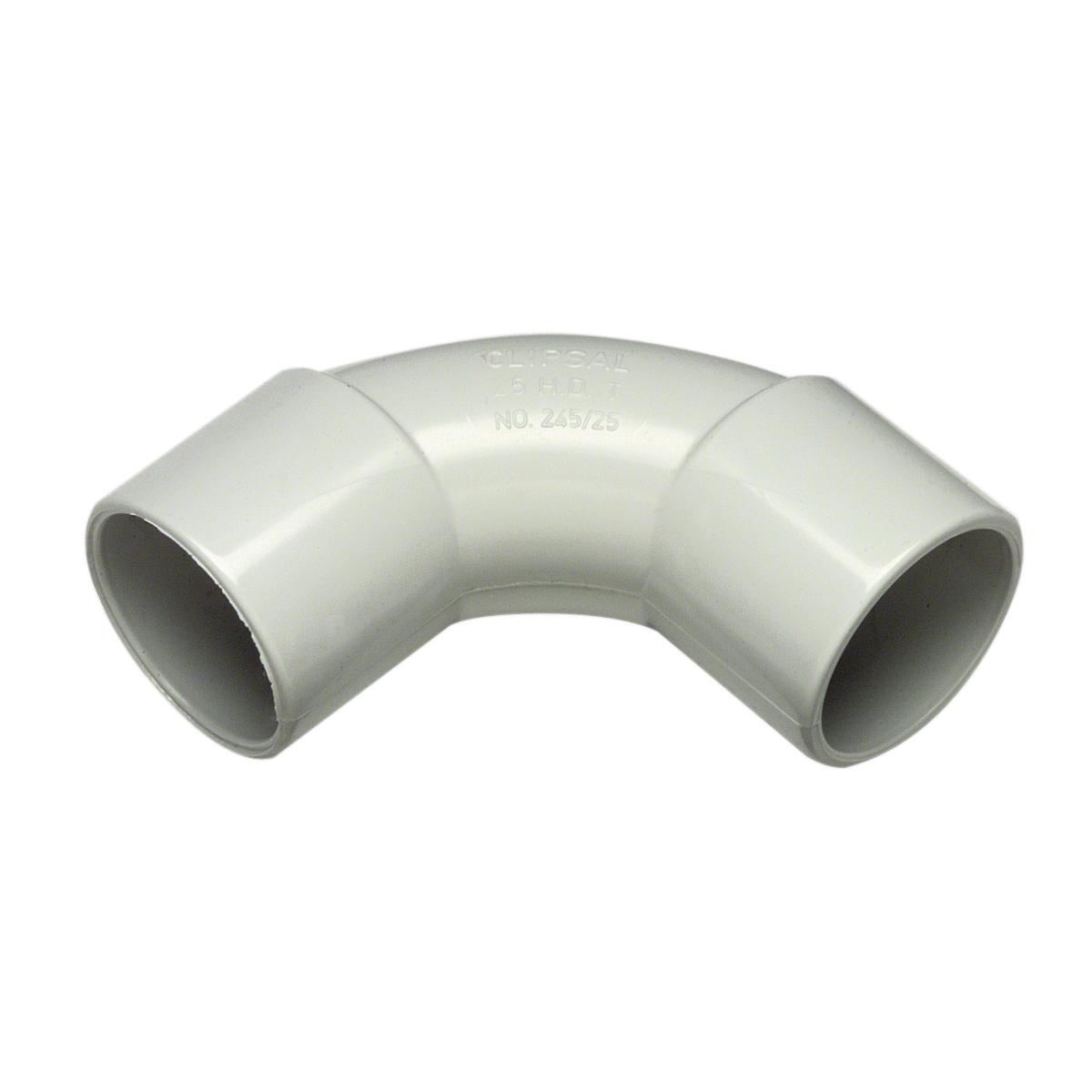 SOLID ELBOW PVC 25MM GREY