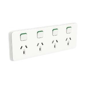 ICONIC QUAD GPO 10A HORIZ VIVID WHITE