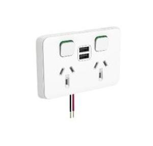 ICONIC DBL GPO + USB C 10A VIV WHT