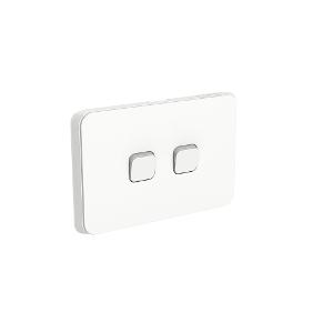 ICONIC SWITCH HORIZ 2G 10A VIVID WHITE