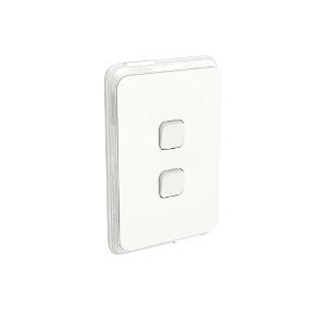 ICONIC SWITCH VERT 2G 10A IP44 VIV WHT