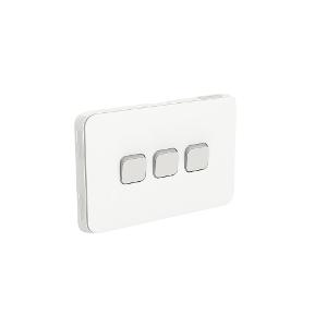 ICONIC SWITCH HORIZ 3G 10A VIVID WHITE