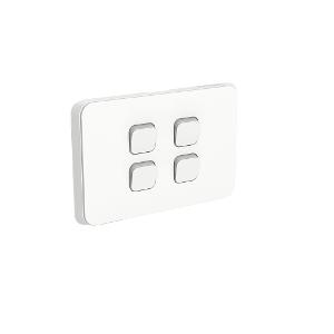 ICONIC SWITCH HORIZ 4G 10A VIVID WHITE