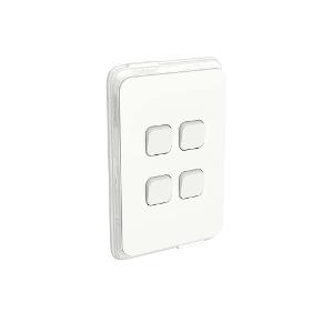 ICONIC SWITCH VERT 4G 10A IP44 VIV WHT