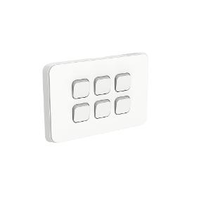 ICONIC SWITCH HORIZ 6G 10A VIVID WHITE