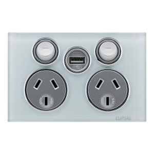 SATURN DBL GPO + 1 USB CHGR 10A OC MIST SATURN DBL GPO + 1 USB CHGR 10A OC MIST