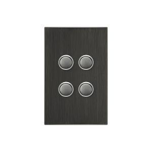 SATURN LED P/B SWITCH 4G 20A S/P HOR BLK SATURN LED P/B SWITCH 4G 20A S/P HOR BLK