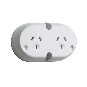 DOUBLE SURFACE SOCKET 3PIN 250V 10A WHT