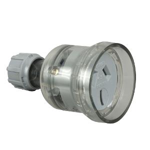 CORD EXT SOCKET H/D 3P 15A 250V TRANS