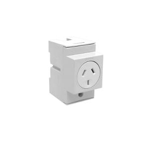 DIN OUTLET 1POLE 10A 3PIN FLAT 2.5MOD