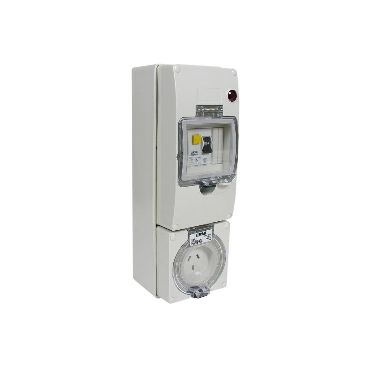 OUTLET SOCKET RCD IP66 3P 10A 250V GRY