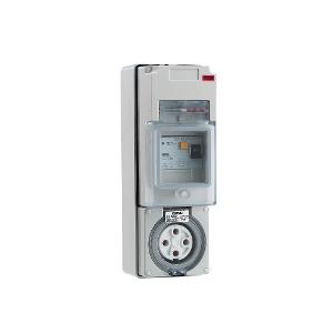 OUTLET SOCKET RCD IP66 4P 32A 500V GRY