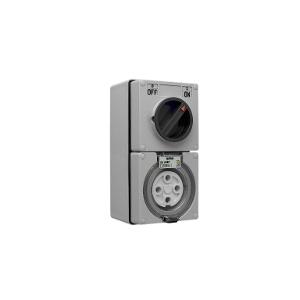 OUTLET SWITCHED IP66 4PIN 50A 500V GREY