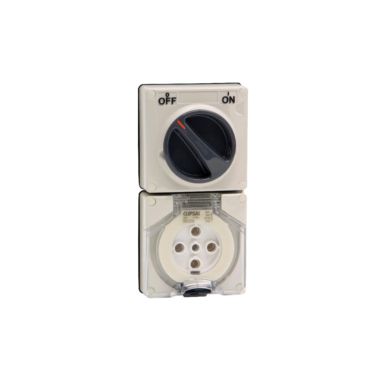 OUTLET SWITCHED IP66 5PIN 32A 500V LE GR
