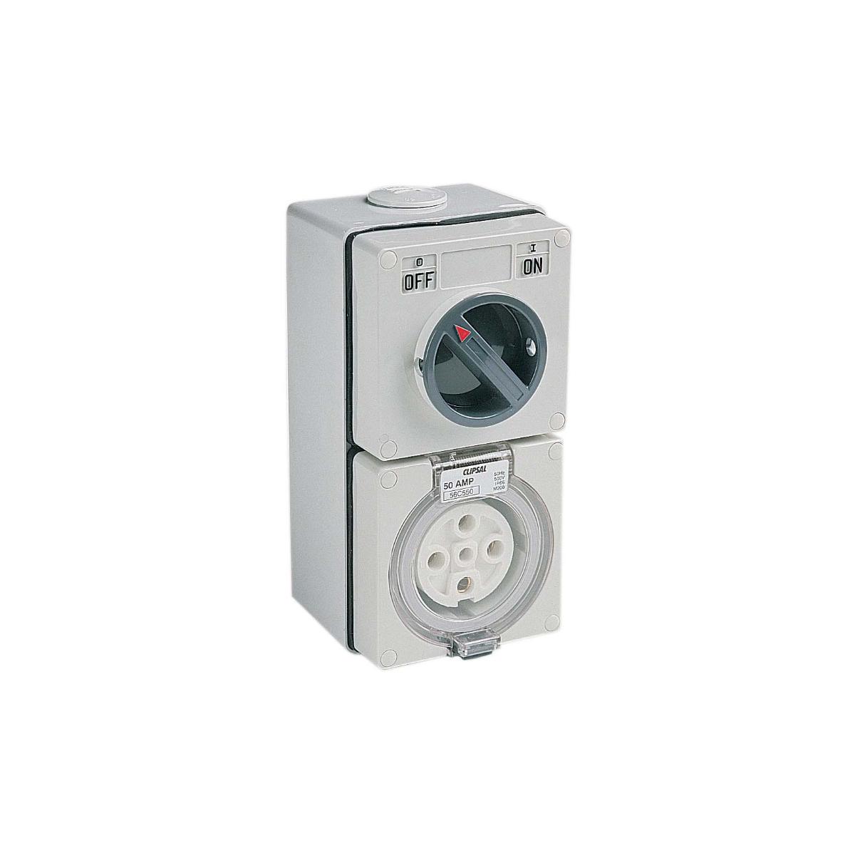 OUTLET SWITCHED IP66 5PIN 50A 500V GREY