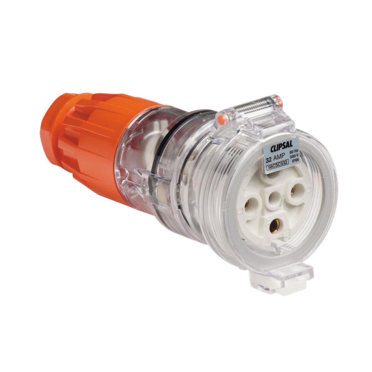 SOCKET EXTENSION IP66 5 PIN 32A 500V ORG