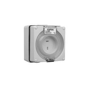 OUTLET SOCKET IP66 2PIN 15A 32V GREY