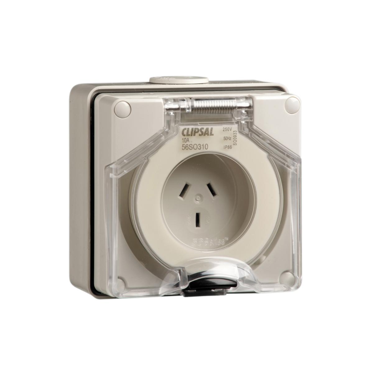 OUTLET SOCKET IP66 3PIN 10A 250V R/ORG