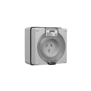 OUTLET SOCKET IP66 3PIN 15A 250V D/P GRY