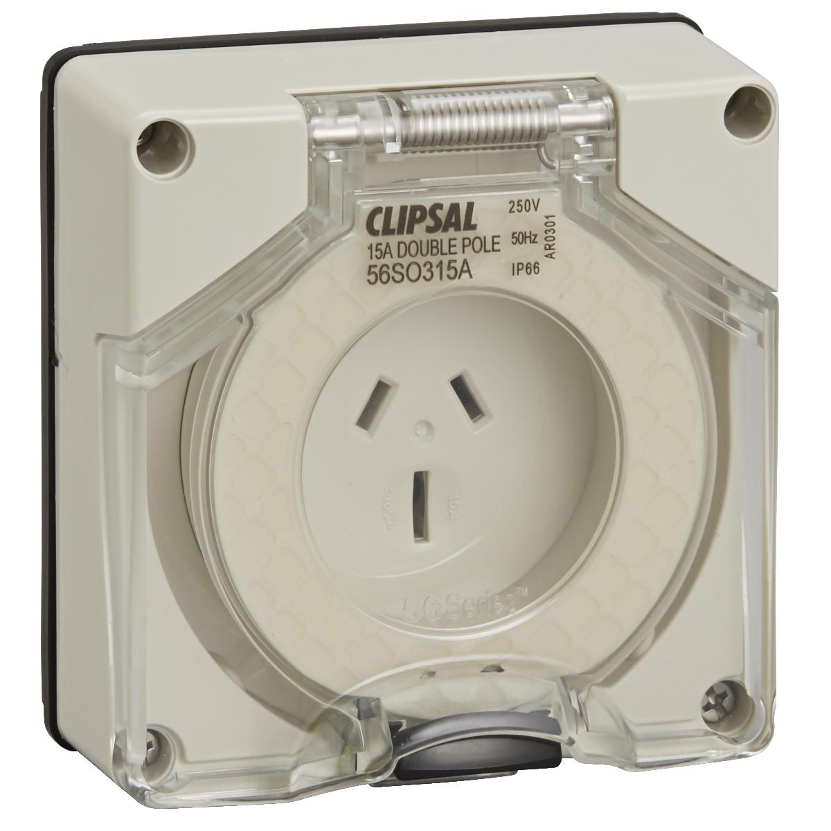 OUTLET SOCKET SURFACE 3PIN 15A L/E