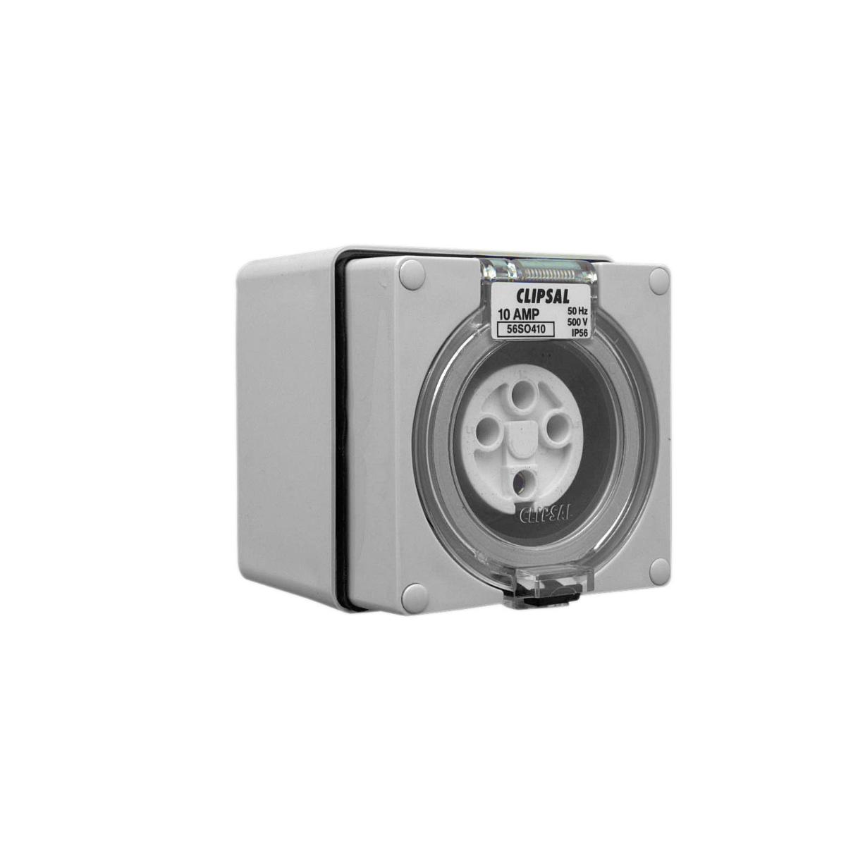 OUTLET SOCKET IP66 4PIN 10A 500V GREY