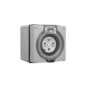 OUTLET SOCKET IP66 4PIN 16A UNIQ/KEY GRY