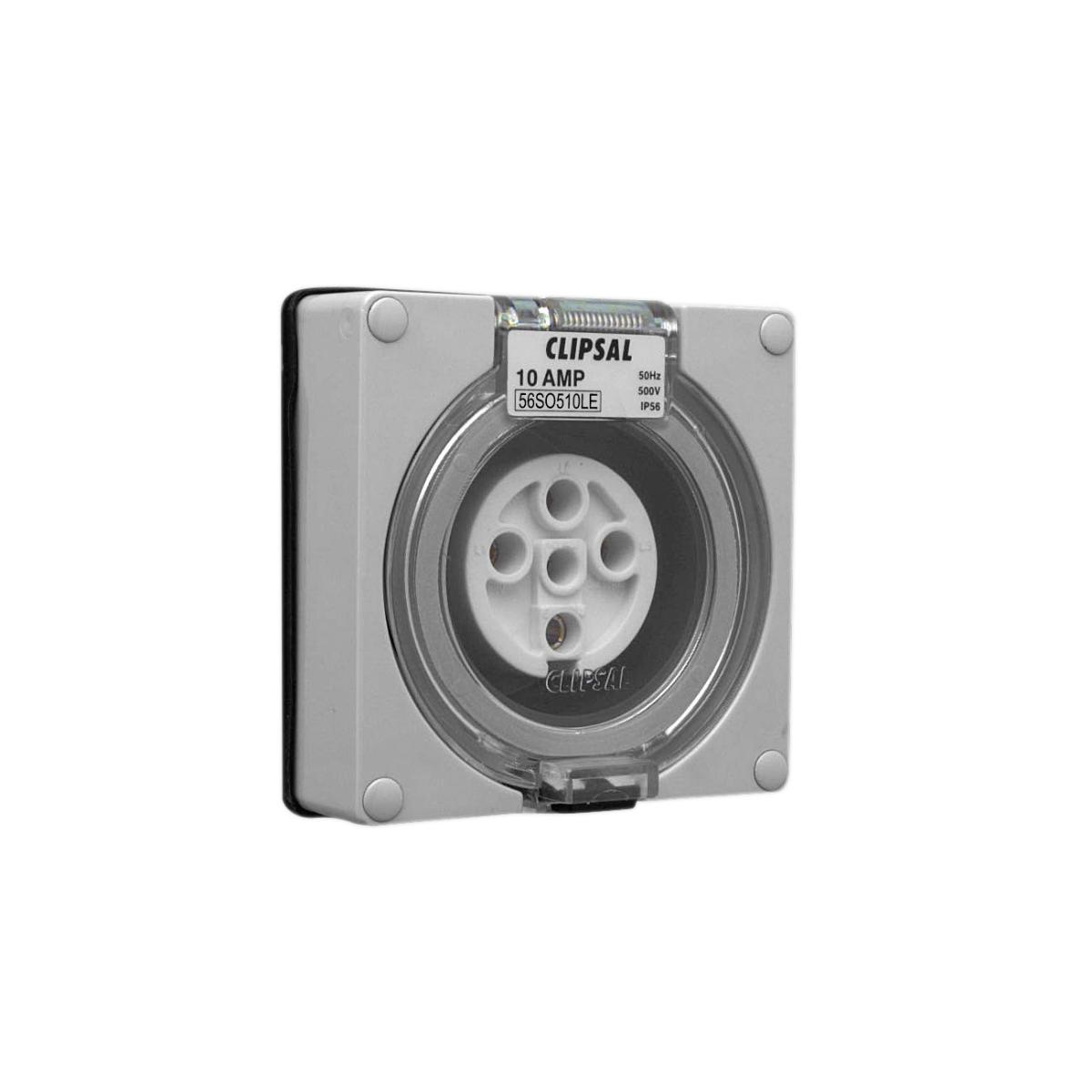 OUTLET SOCKET IP66 5PIN 10A 500V L/E GRY