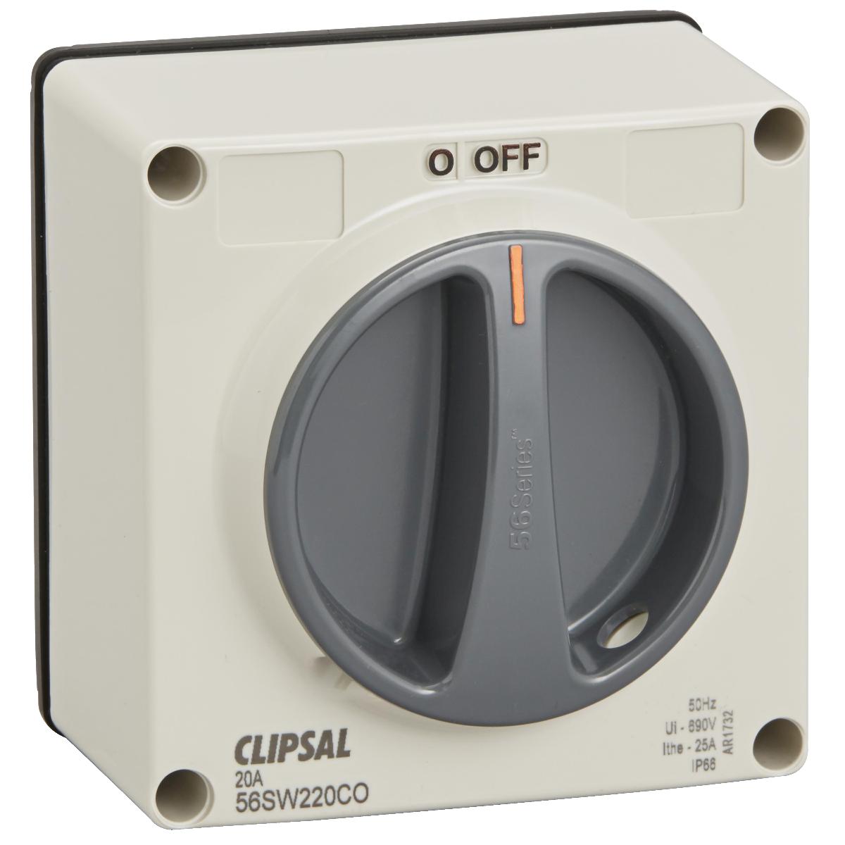 ISOLATOR IP66 1G DP 20A 1WAY C/OVR L/E