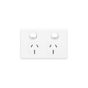 C2000 DBL GPO 250V 15A D/P WHITE C2000 DBL GPO 250V 15A D/P WHITE