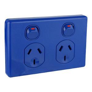 C2000 DBL GPO 250V 10A S/P DARK BLUE C2000 DBL GPO 250V 10A S/P DARK BLUE