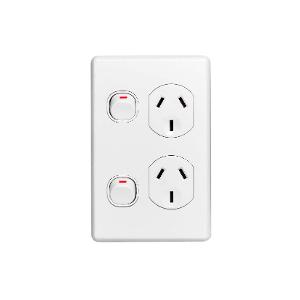 C2000 DBL GPO VERTICAL 250V 10A S/P WHT C2000 DBL GPO VERTICAL 250V 10A S/P WHT