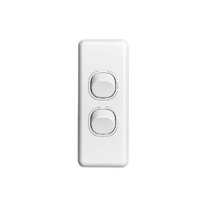 SWITCH 2GANG ARCHITRAVE 10A WHITE