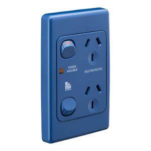 MEDILEC DBL GPO VERT 10A S/P BLUE MEDILEC DBL GPO VERT 10A S/P BLUE