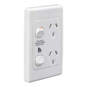 MEDILEC DBL GPO VERT 10A D/P WHITE MEDILEC DBL GPO VERT 10A D/P WHITE