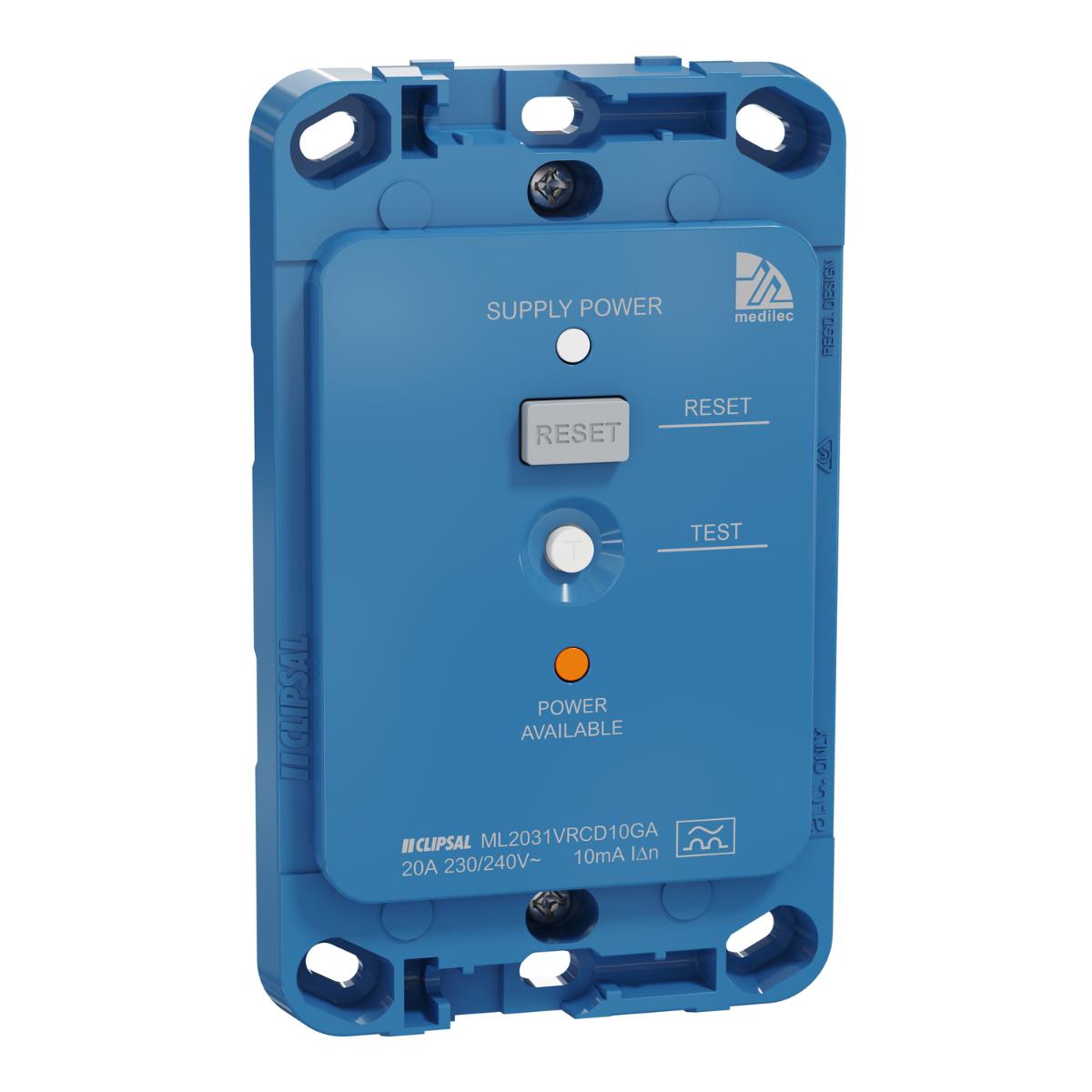 MEDILEC RCD 10MA 20A VERTICAL DARK BLUE