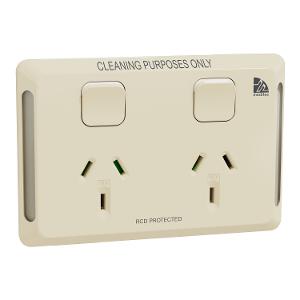 MEDILEC DBL GPO 10A CLEANER HORIZ BEIGE MEDILEC DBL GPO 10A CLEANER HORIZ BEIGE