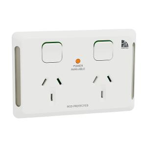 MEDILEC 20A RCD PROT DBL GPO 10A HOR WHT MEDILEC 20A RCD PROT DBL GPO 10A HOR WHT