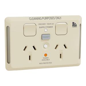 MEDILEC 20A RCD 10MA DBL GPO 10A HOR BGE MEDILEC 20A RCD 10MA DBL GPO 10A HOR BGE