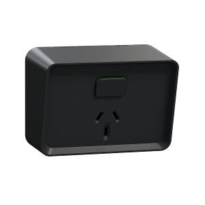 ICONIC W/P SGL GPO IP54 10A S/P BLACK ICONIC W/P SGL GPO IP54 10A S/P BLACK