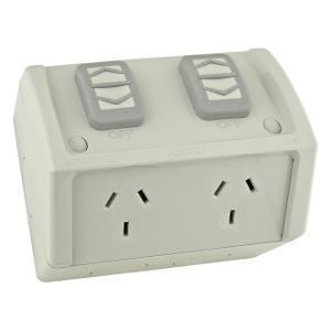 W/P DOUBLE GPO IP54 10A RESIST GREY W/P DOUBLE GPO IP54 10A RESIST GREY