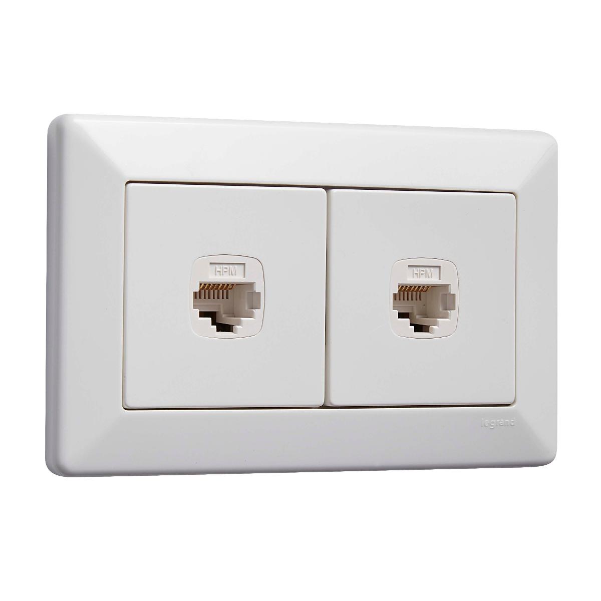 COMO 2 GANG DOUBLE RJ45 CAT6 HORIZONTAL