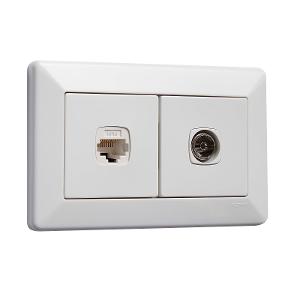 COMO 2 GANG RJ45 CAT6 PAL-TO-F HORIZ WHI COMO 2 GANG RJ45 CAT6 PAL-TO-F HORIZ WHI