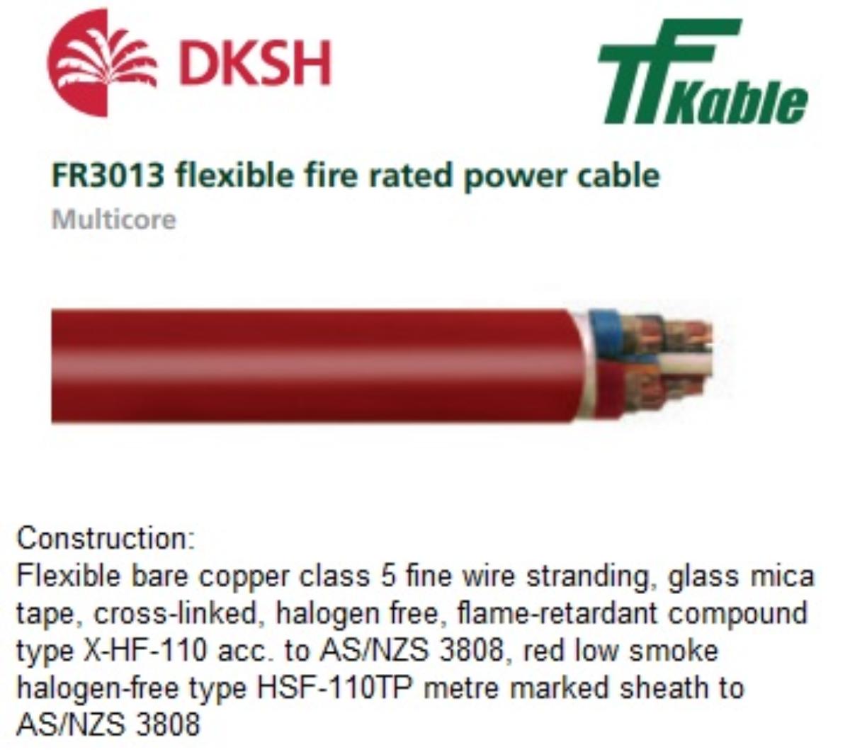 FLEXIBLE FIRE RATED 10MM 4C+E RED